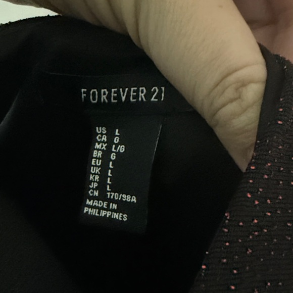 Forever 21 Black Red Sparkle Long-Sleeve V-Neck Bodycon Dress - Picture 2 of 6